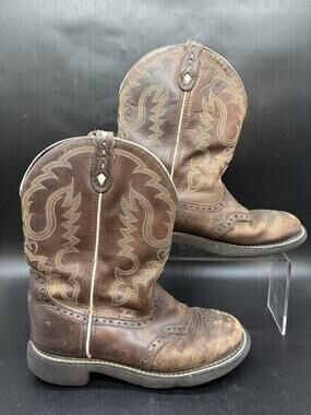 Justin L9909 Gypsy Women’s Size 7.5 B Brown Leather Western Cowboy Rodeo Boots
